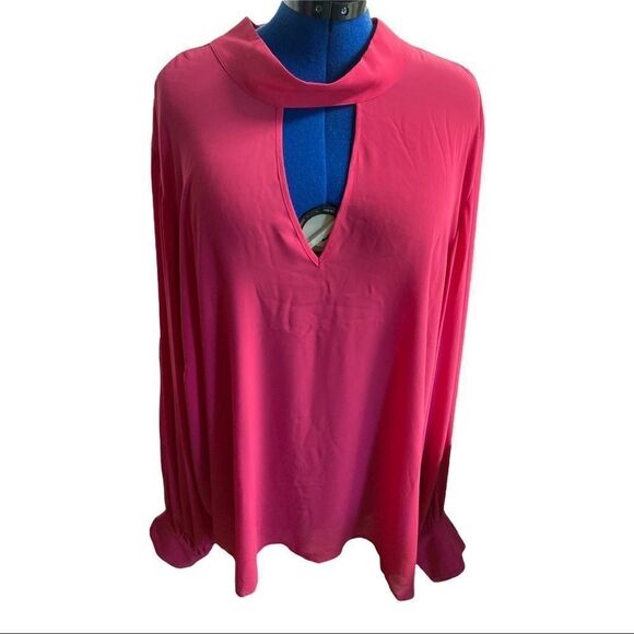 ELOQUII Sheer Tunic Top Pink Size 28Machine Wash 100% Polyester New without tags - Picture 1 of 12
